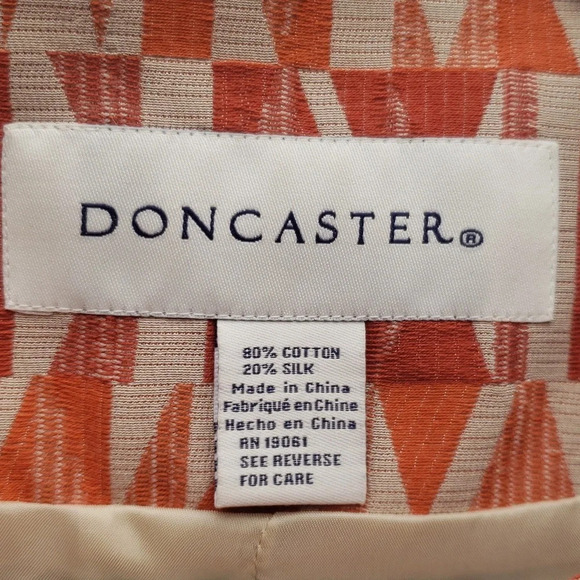 Doncaster Cotton Silk Blend Blazer Women's 10 Orange Tan Office Career Work - Picture 4 of 13